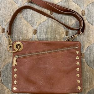 Hammitt Nash Medium Los Angeles Brown Leather Crossbody with Gold